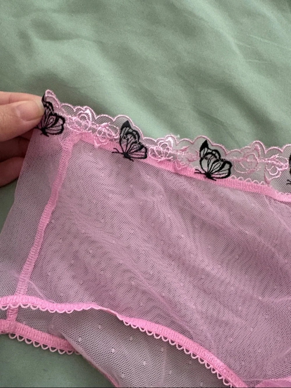 Victoria’s Secret PINK Wink Embroidered Butterfly Mesh Cheeky Panty M